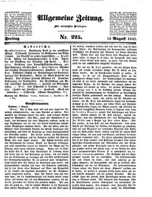 Allgemeine Zeitung Freitag 13. August 1841