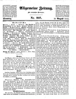 Allgemeine Zeitung Sonntag 15. August 1841