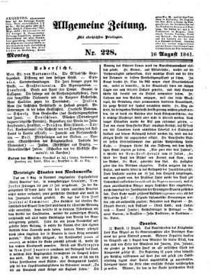 Allgemeine Zeitung Montag 16. August 1841