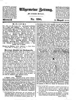 Allgemeine Zeitung Mittwoch 18. August 1841