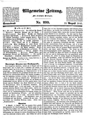 Allgemeine Zeitung Samstag 21. August 1841