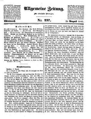 Allgemeine Zeitung Mittwoch 25. August 1841