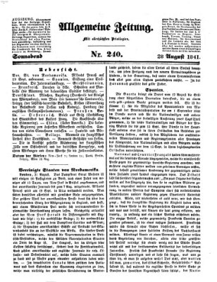 Allgemeine Zeitung Samstag 28. August 1841