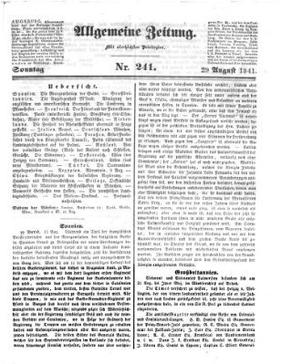 Allgemeine Zeitung Sonntag 29. August 1841