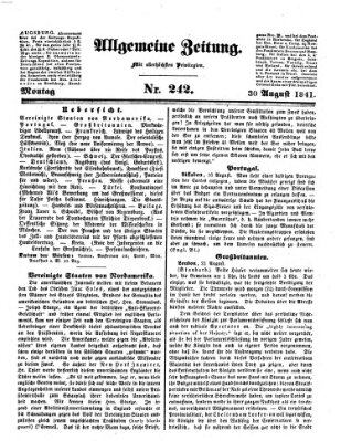 Allgemeine Zeitung Montag 30. August 1841