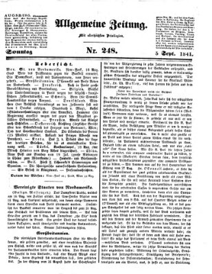 Allgemeine Zeitung Sonntag 5. September 1841