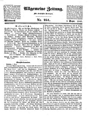 Allgemeine Zeitung Mittwoch 8. September 1841