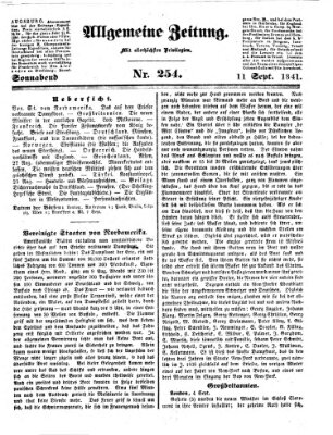 Allgemeine Zeitung Samstag 11. September 1841