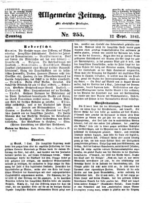 Allgemeine Zeitung Sonntag 12. September 1841