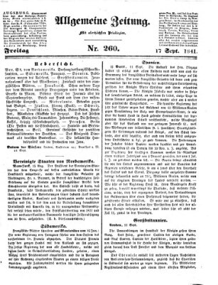 Allgemeine Zeitung Freitag 17. September 1841