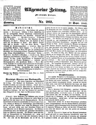 Allgemeine Zeitung Sonntag 19. September 1841