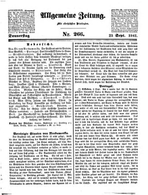 Allgemeine Zeitung Donnerstag 23. September 1841