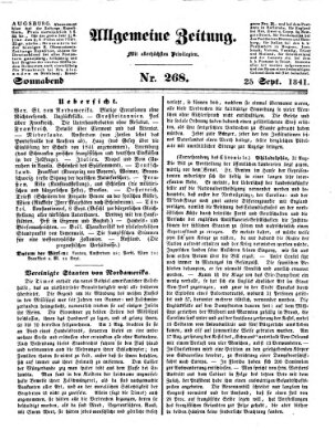 Allgemeine Zeitung Samstag 25. September 1841