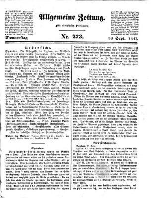 Allgemeine Zeitung Donnerstag 30. September 1841