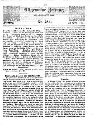 Allgemeine Zeitung Dienstag 12. Oktober 1841