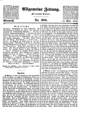 Allgemeine Zeitung Mittwoch 13. Oktober 1841