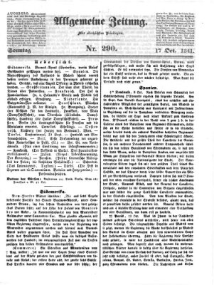 Allgemeine Zeitung Sonntag 17. Oktober 1841