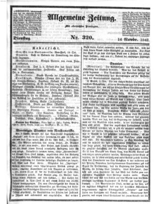 Allgemeine Zeitung Dienstag 16. November 1841