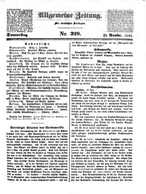 Allgemeine Zeitung Donnerstag 25. November 1841