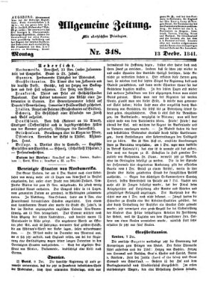 Allgemeine Zeitung Montag 13. Dezember 1841