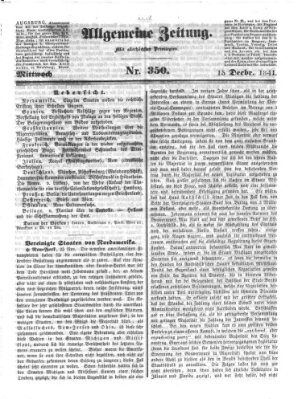 Allgemeine Zeitung Mittwoch 15. Dezember 1841