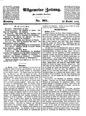 Allgemeine Zeitung Sonntag 26. Dezember 1841