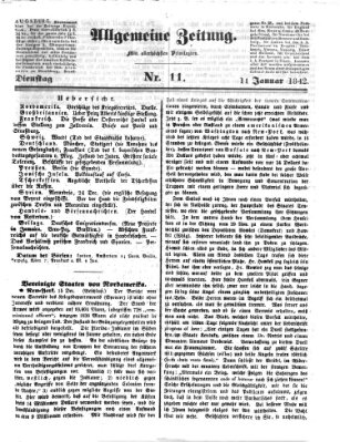 Allgemeine Zeitung Dienstag 11. Januar 1842