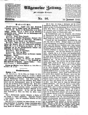 Allgemeine Zeitung Sonntag 16. Januar 1842