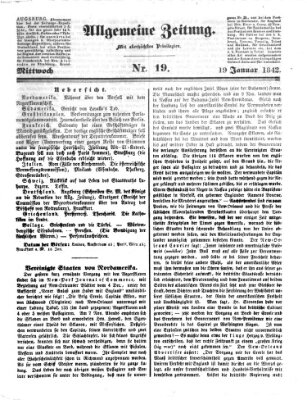 Allgemeine Zeitung Mittwoch 19. Januar 1842