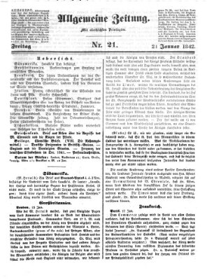 Allgemeine Zeitung Freitag 21. Januar 1842