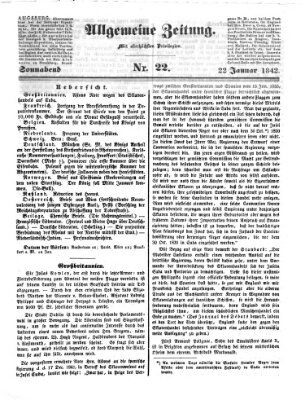 Allgemeine Zeitung Samstag 22. Januar 1842