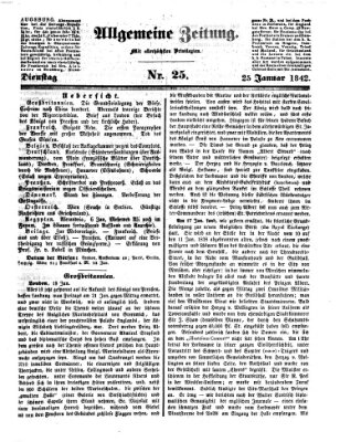 Allgemeine Zeitung Dienstag 25. Januar 1842