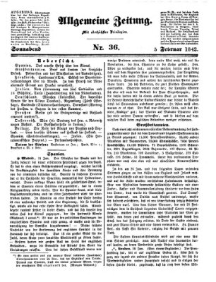 Allgemeine Zeitung Samstag 5. Februar 1842