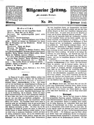 Allgemeine Zeitung Montag 7. Februar 1842