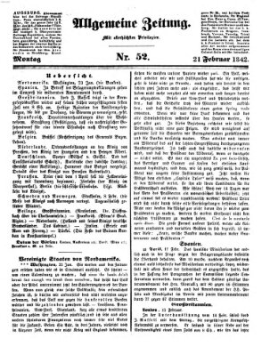 Allgemeine Zeitung Montag 21. Februar 1842