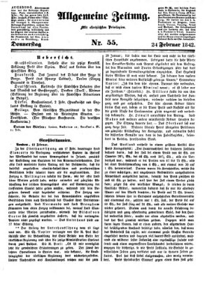 Allgemeine Zeitung Donnerstag 24. Februar 1842