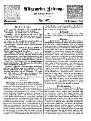 Allgemeine Zeitung Samstag 26. Februar 1842