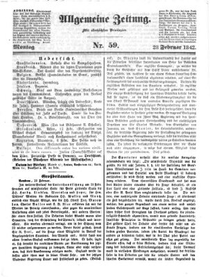 Allgemeine Zeitung Montag 28. Februar 1842