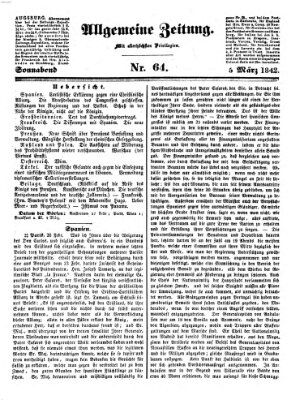 Allgemeine Zeitung Samstag 5. März 1842