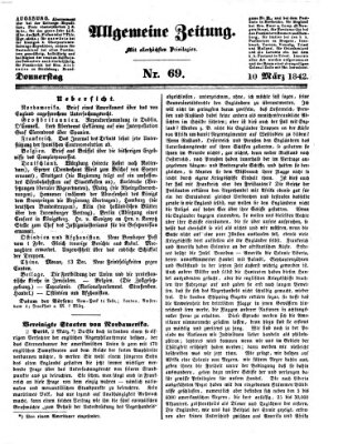 Allgemeine Zeitung Donnerstag 10. März 1842