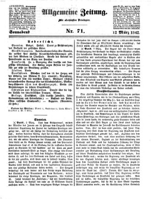 Allgemeine Zeitung Samstag 12. März 1842