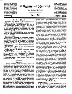 Allgemeine Zeitung Sonntag 13. März 1842