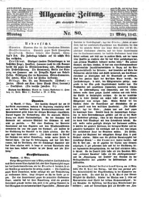 Allgemeine Zeitung Montag 21. März 1842