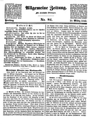 Allgemeine Zeitung Freitag 25. März 1842