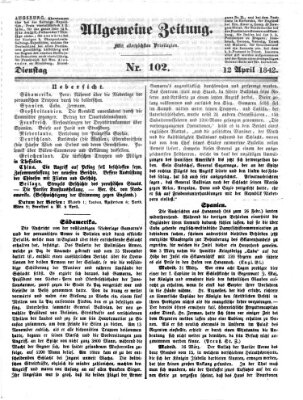 Allgemeine Zeitung Dienstag 12. April 1842