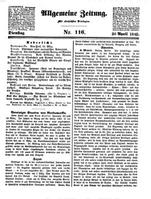 Allgemeine Zeitung Dienstag 26. April 1842