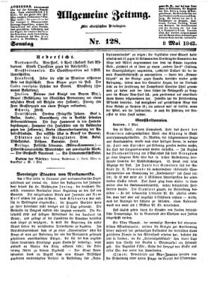 Allgemeine Zeitung Sonntag 8. Mai 1842