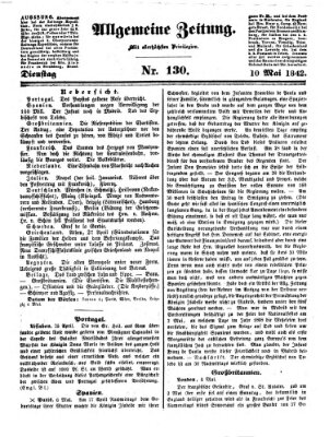 Allgemeine Zeitung Dienstag 10. Mai 1842