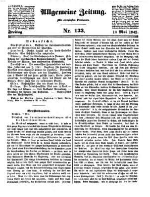 Allgemeine Zeitung Freitag 13. Mai 1842