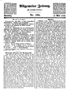 Allgemeine Zeitung Sonntag 15. Mai 1842